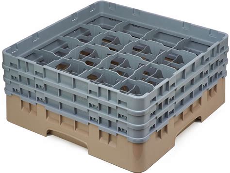 Cambro 16s638184 16 Compartment Camrack Full Size Glass Rack W 3