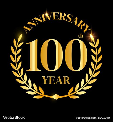 100th Golden Anniversary Logo Royalty Free Vector Image