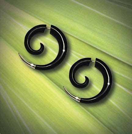 Fake Gauge Earrings Small Silver Tipped Spiral By Primaloriginals