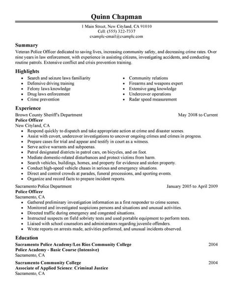 Our simple and basic resume templates are proven to help job seekers find jobs. Best Police Officer Resume Example | LiveCareer