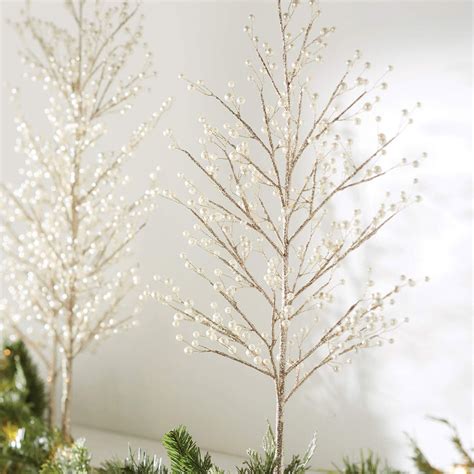 275 Inch Gold Glitter Tabletop Tree With Pearls