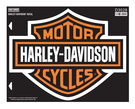 Harley Davidson® Bar And Shield X Large Decal X Large Size Sticker D3028
