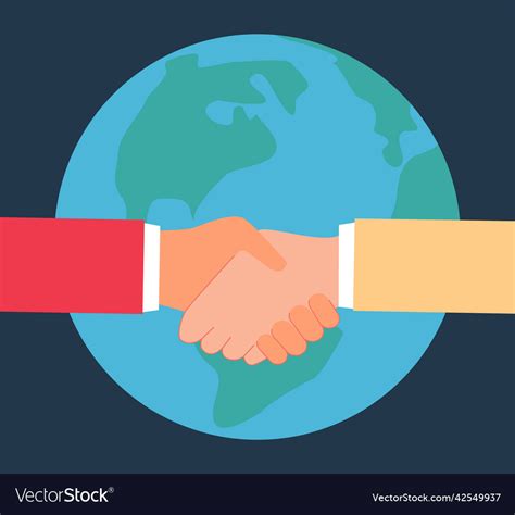 Global Cooperation And Handshake Of Two Partners Vector Image