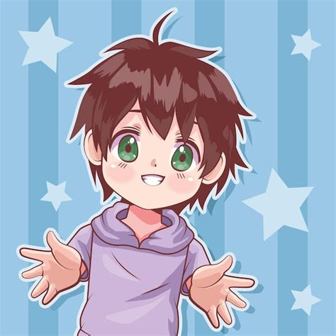 Premium Vector Anime Boy With Stars