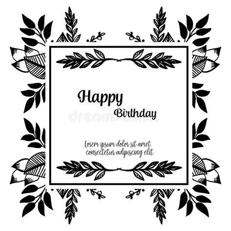 Shape Of Flower Frame Style Design Silhouette Vintage Card Happy