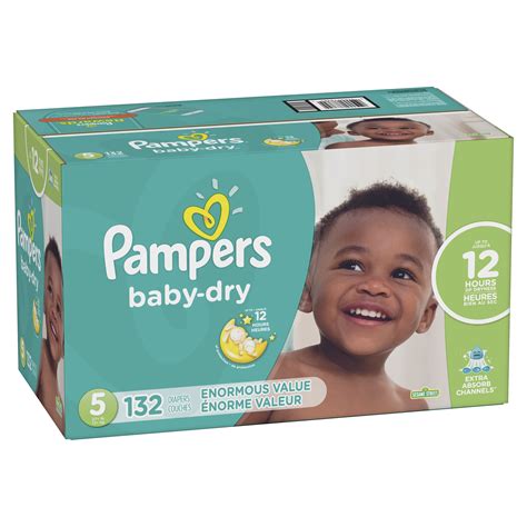 Pampers Baby Dry Diapers Enormous Pack Size 5 132ct