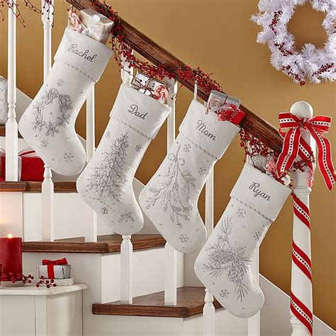 white christmas beaded velvet personalized stocking monogram christmas stocking christmas