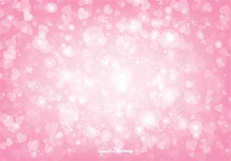 Beautiful Pink Bokeh Hearts Background Illustration Bokeh Background