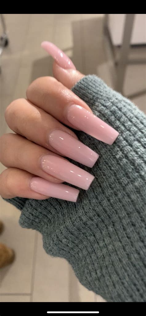 Long Light Pink Acrylic Nails Tips Color Short Acrylic Nails