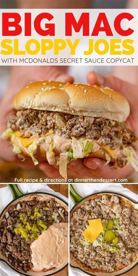 Big Mac Sloppy Joes W Secret Sauce Beef Dinner Mcdonalds Recipes