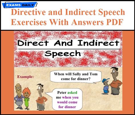 Direct And Indirect Speech Exercises With Answers Online Exercise Poster