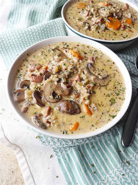 Chicken And Wild Rice Soup With Mushrooms Savory With Soul