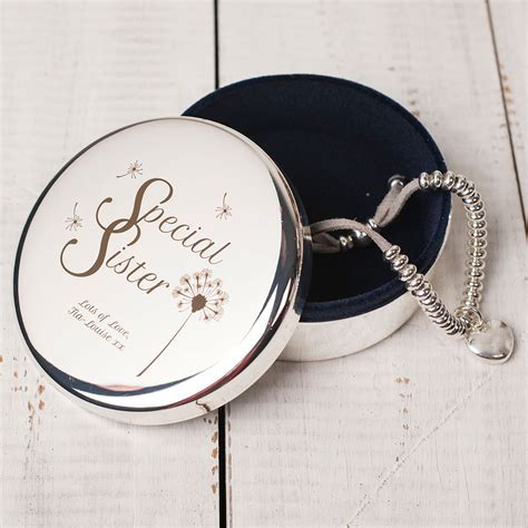 Diy birthday gifts for sisters. Engraved Circular Trinket Box - Special Sister ...