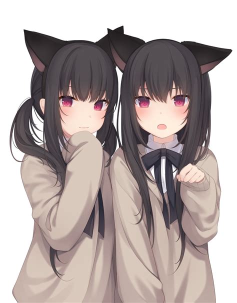 457014 Amashiro Natsuki Cat Girl 2d Black Hair Portrait Tail Green Eyes Artwork Anime