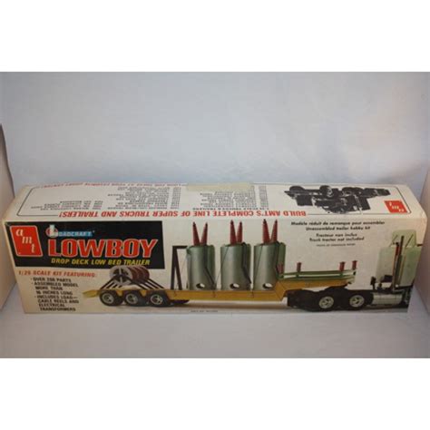 Models Kits AMT LOWBOY DROP DECK LOWBED TRAILER 1 25 SCALE MODEL KIT