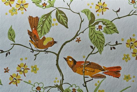 Vintage Wallpaper Birds And Flowers