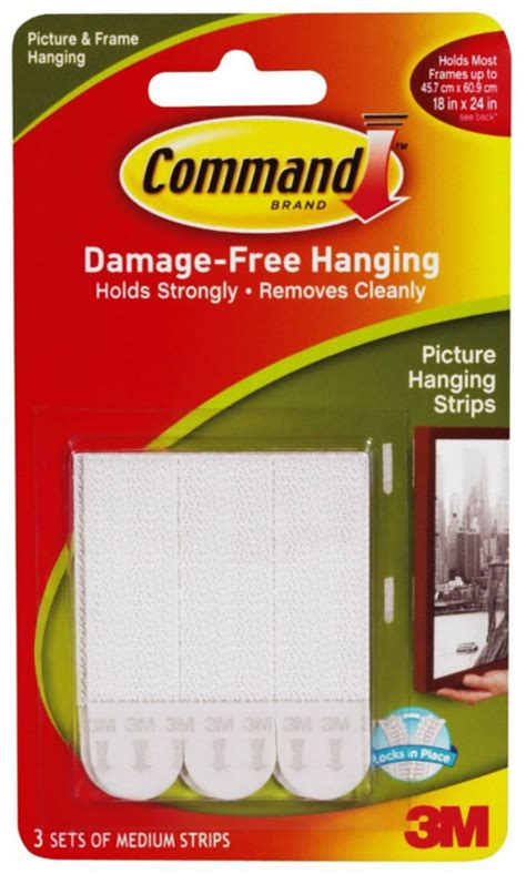 Command Medium Picture Hanging Strips 3 Ea Pack Of 2