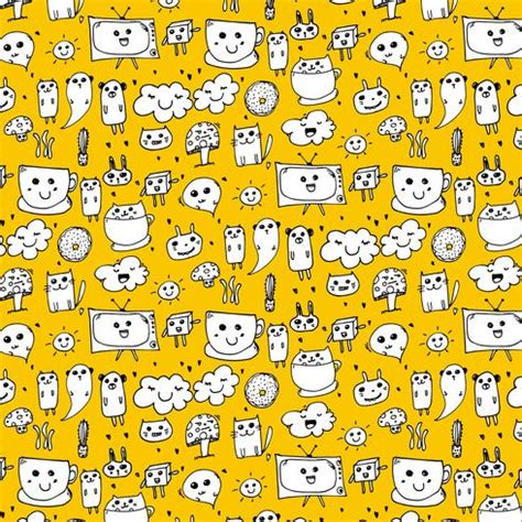 Pattern With Hand Drawn Doodle Lovely Background Doodle Funny