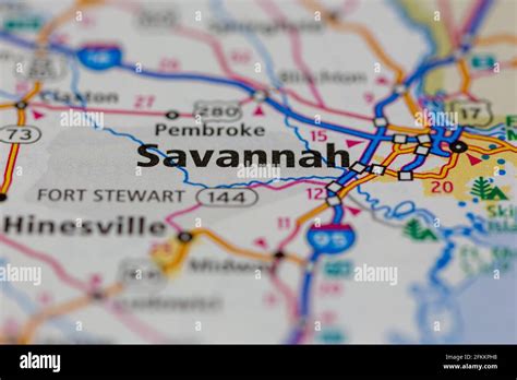 Map of savannah hi-res stock photography and images - Alamy