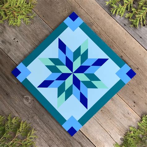 Barn Quilts Wooden Barn Quilt With Blue Teal Turquoise And Classic