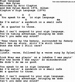 Bob Dylan song - Sign Language, lyrics and chords