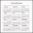 California 2020 Calendar | Printable Template Calendar