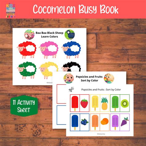 Cocomelon Activity Sheets Busy Book Printable Preschool Printable