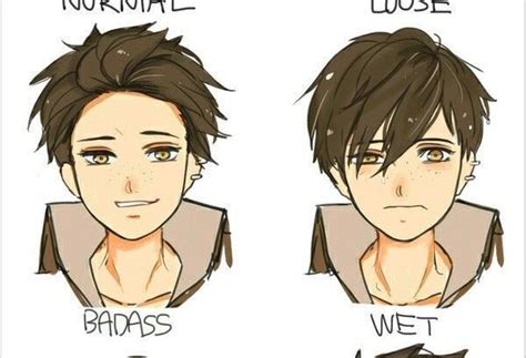 Gallery of anime haircut ideas for men. Draw reference style young men ... # hairstyles # ...