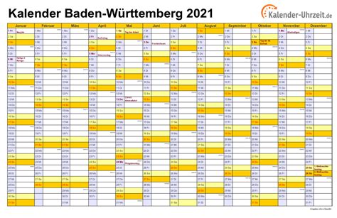 In dieser übersicht findet ihr die feiertage, brückentage und ferien 2021 in bw. Ferien Baden-Württemberg 2021 - Feiertage 2021 Baden-Württemberg + Kalender