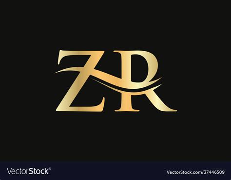 Swoosh Letter Zr Logo Design For Business Zr Logo Vector Image