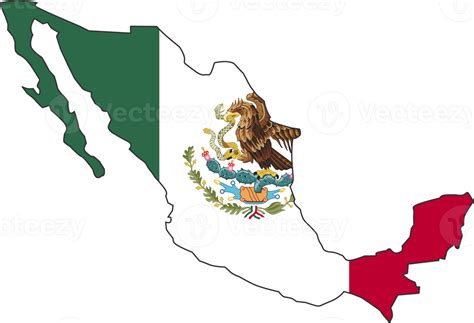 Mexico Map City Color Of Country Flag 12177236 Png