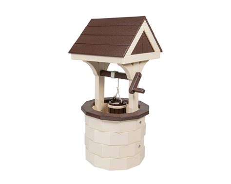 Ivory And Brown Wishing Well Lawn Ornament Green Acres Outdoor Living