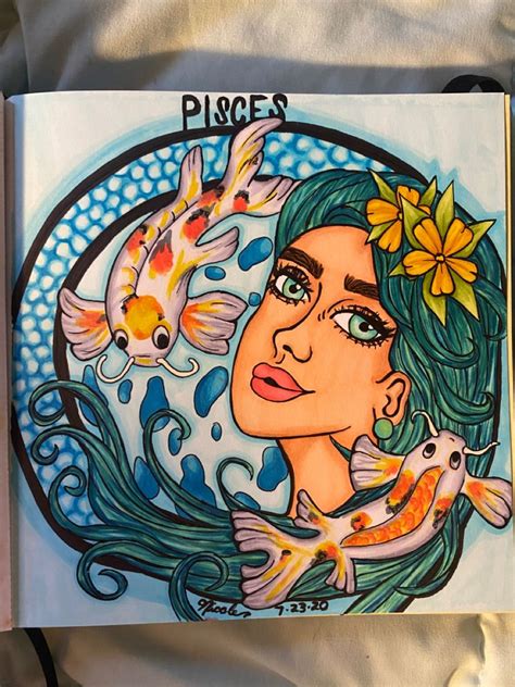 Pisces Girl Art Zodiac Art Pisces Girl Girl Sketch