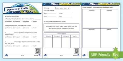 Domains Of Earth Worksheet Teacher Made Twinkl