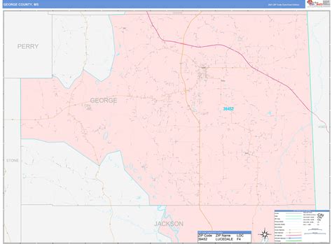 George County Ms Wall Map Color Cast Style By Marketmaps