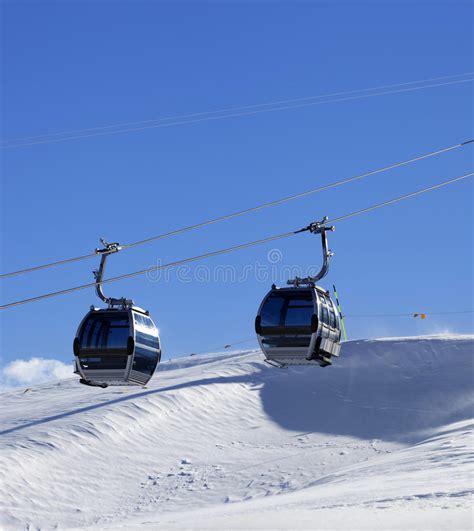 Gondola Lift On Ski Resort At Windy Sun Day Stock Photo Image Of Lift