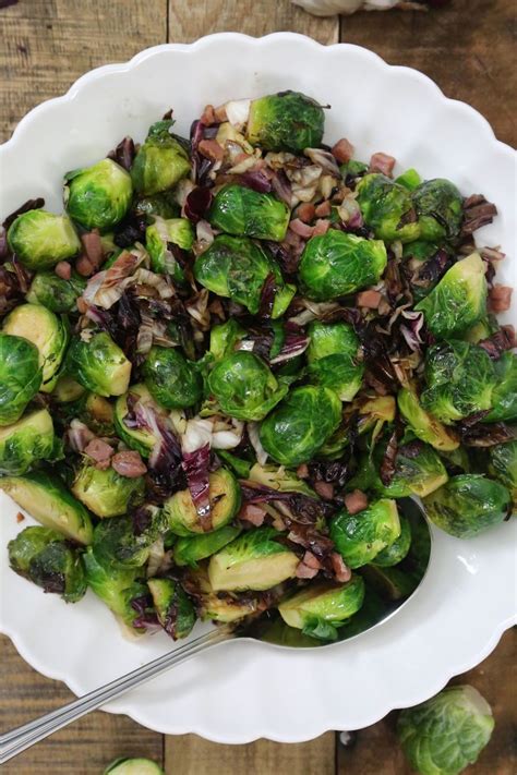 1 pound fresh brussels sprouts, trimmed. Brussels Sprouts with Pancetta and Radicchio - Colavita Recipes