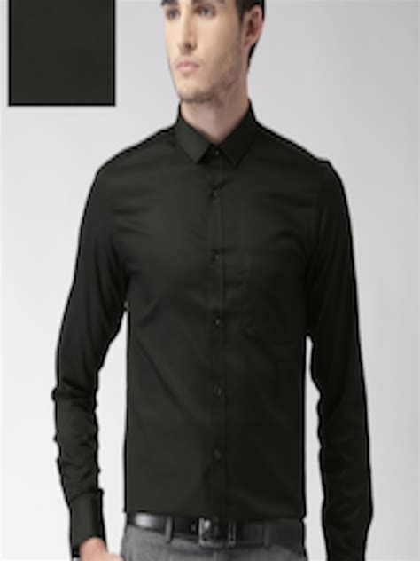 Buy Us Polo Assn Tailored Men Black Slim Fit Solid Formal Shirt
