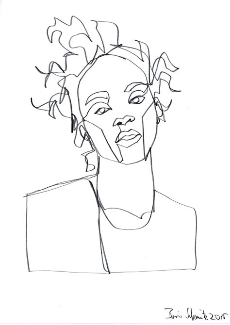 Feminist print for instant download to decorate your home and office! "Gaze 335 (Rihanna)″, continuous line drawing by Boris ...