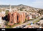 AERIAL VIEW OF WALDEN II BUILDING AND BOFILL TOWER IN BARCELONA Stock ...