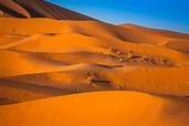 Dune Di Sabbia Del Erg Chebbi Int Lui Deserto Di Sahara, Marocco ...