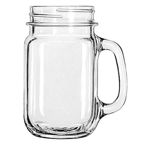 Libbey Drinking Mason Jar With Handle Clear 16 Ounce