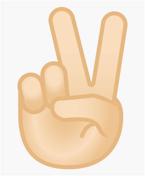 Victory Hand Light Skin Tone Icon Emoji Victory Png Transparent Png