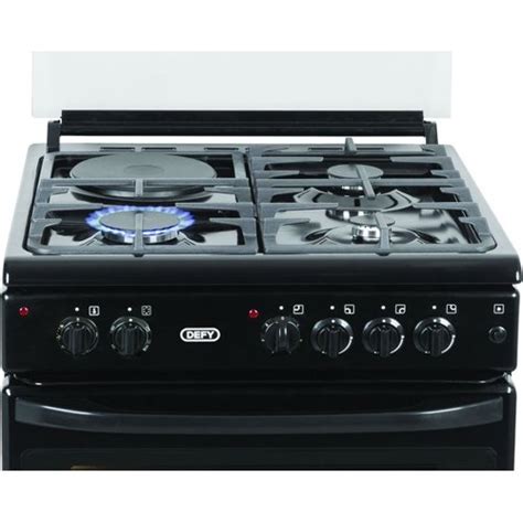 Defy 600 Series Gas Electric Stove 3 X Gas Burners 1 X Solid Plate Black Kitchen And Home