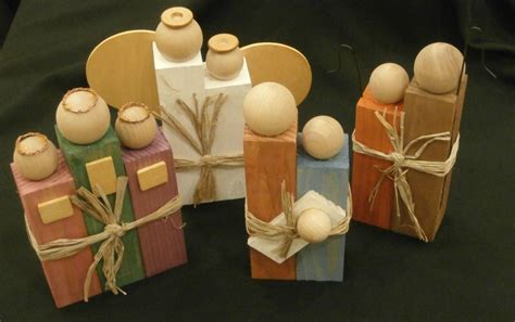 Rustic Wooden Nativity Etsy Christmas Crafts Nativity Set