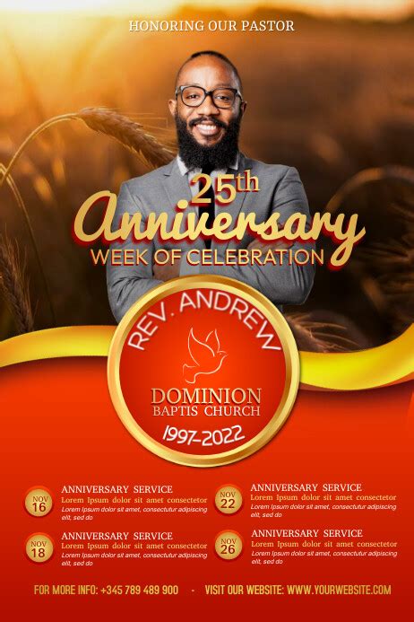 Pastor Anniversary Template Postermywall