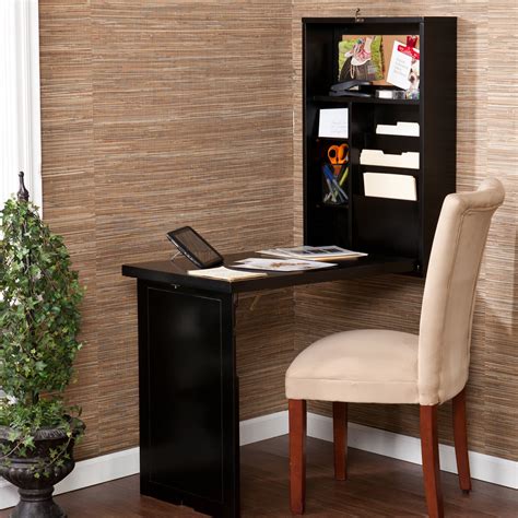 This desk is so roomy it could seat two. Southern Enterprises Wall Mounted Fold Out Convertible ...