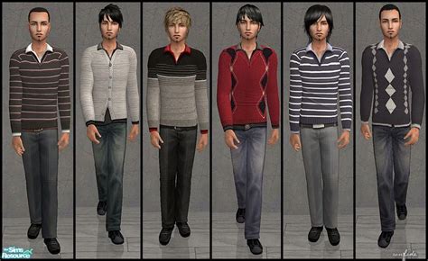 Set Of Six Outfits For Males No Mesh Or Ep Required Found In Tsr