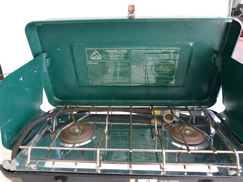lot 48 hillary deluxe 2 burner camp stove movin on estate sales