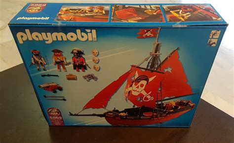 Playmobil Red Corsair Pirate Ship Retired Set Misb Hobbies